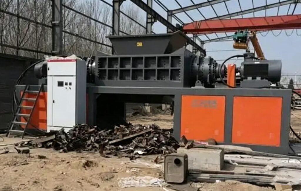 Heavy duty Double (Dual) Shaft Shredder for metal scrap recycling with Low Speed High Torque